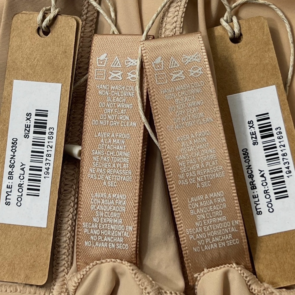 SKIMS Jelly Sheer Scoop Neck Bralette Lot of 2 Clay Extra Small - Picture 8 of 10